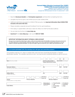 VHEIP UGMA/UTMA Account Enrollment Form