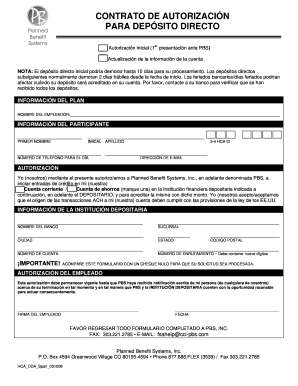 Contrato de Autorización para Depósito Directo