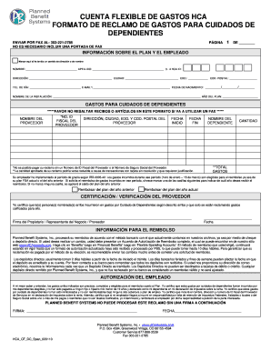 Formato de Reclamo de Gastos para Cuidados de Dependientes