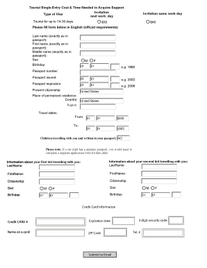 Tourist Visa Invitation Form