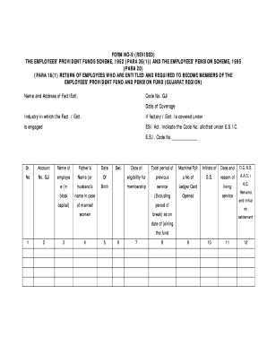 Employees' Provident Fund and Pension Fund Membership Form