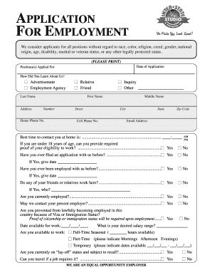 Employment Application Form