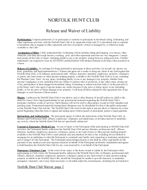 Liability Waiver - The Norfolk Hunt Club