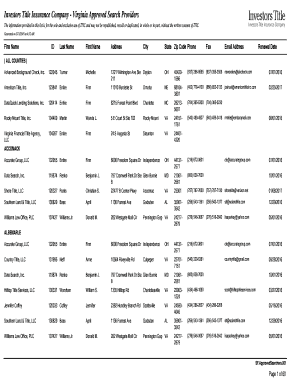 Investors Title Insurance Company - Virginia Approved