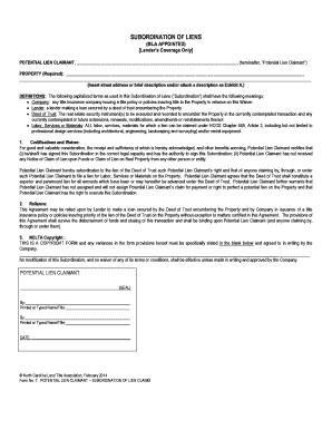 Subordination of Liens Agreement