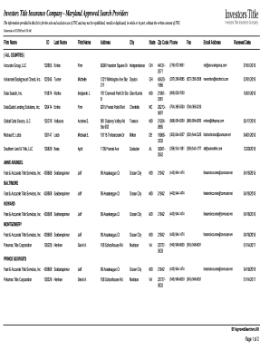 Investors Title Insurance Company - Maryland Approved