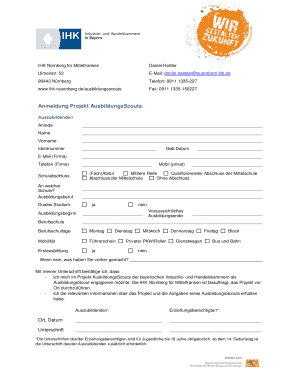 Anmeldung Projekt AusbildungsScouts