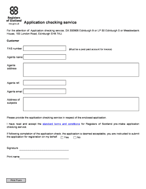 Application Checking Service Request
