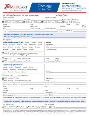 Oncology Enrollment Form