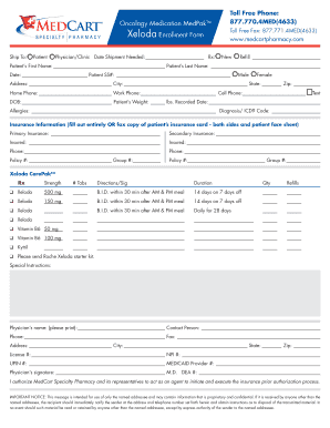 Oncology Medication MedPak Enrollment Form