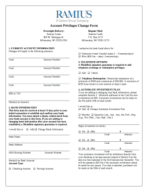 Ramius Funds Account Privileges Change Form