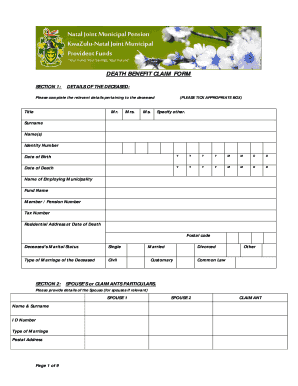 Death Benefit Claim Form