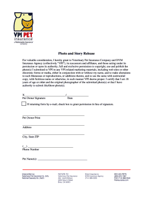 Pet Photo and Story Release Form