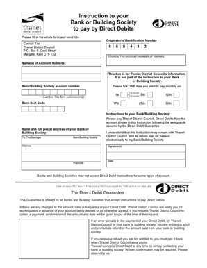 Council Tax Direct Debit Instruction