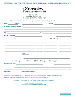 Credit Card Application Form