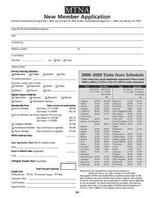 MTNA New Member Application Form