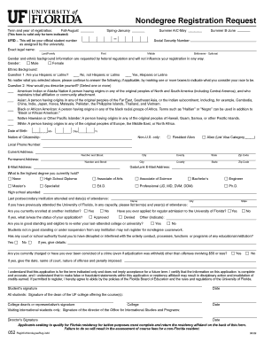 Nondegree Registration Request Form