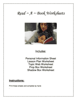 Read A Book Worksheets