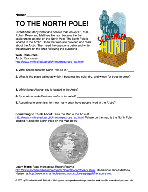 North Pole Arctic Worksheet