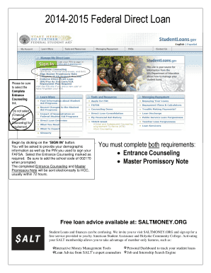 2014-2015 Federal Direct Loan Request Form