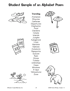 Alphabet Poem Worksheet