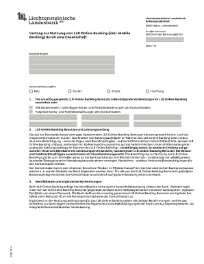 Vertrag zur Nutzung von LLB Online Banking