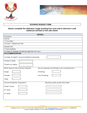 Booking Request Form