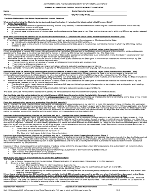 Authorization for Reimbursement of Interim Assistance