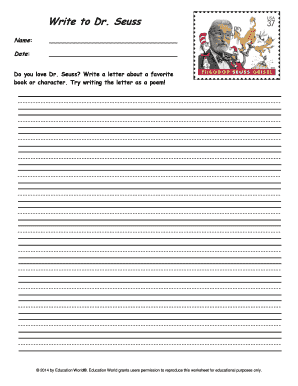 Dr. Seuss Letter Template
