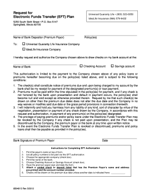 Electronic Funds Transfer Authorization Form