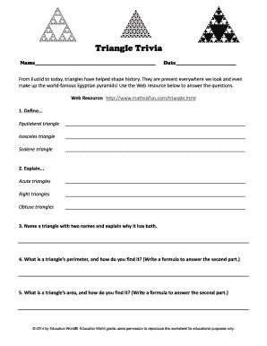 Triangle Trivia Worksheet