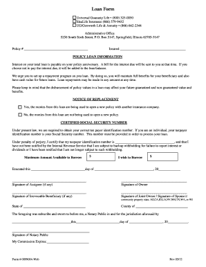 Policy Loan Form