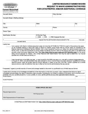 Limited Resource Farmer Waiver Request