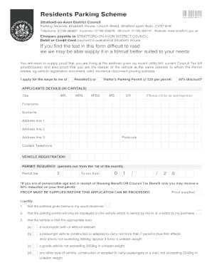Resident's Parking Permit Application