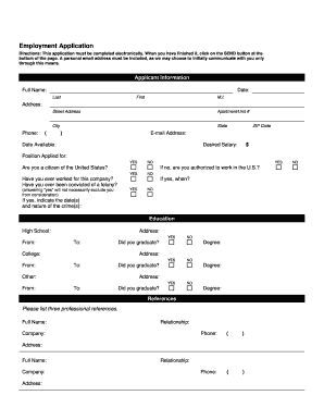 Employment Application Form