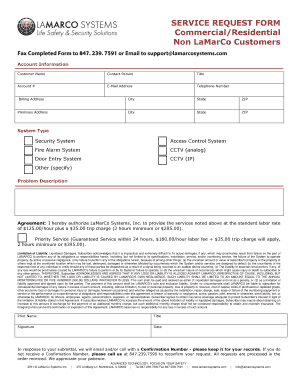 Service Request Form