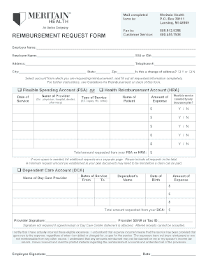 Meritain Health Reimbursement Request Form