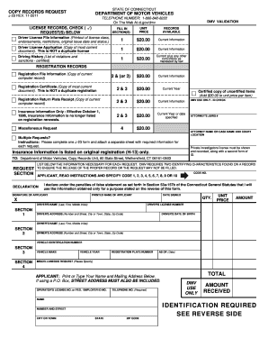 Connecticut DMV Record Request Form