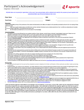 NTUC Club Event Registration and Liability Release Form