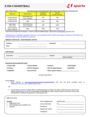 3-on-3 Basketball Registration Form