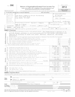 Form 990 2012