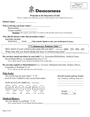 GI Lab Admission Survey
