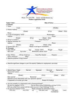 Student Application Form