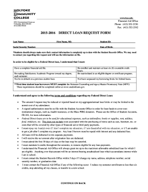 Direct Loan Request Form
