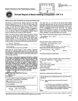 Annual Report of Bank Holding Companies
