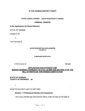 Application for Search Warrant