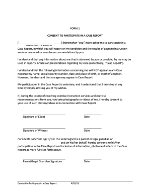 Consent to Participate in a Case Report