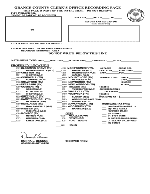 Orange County Deed Recording Form