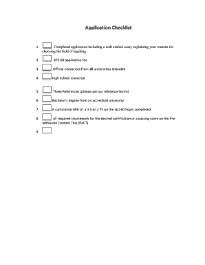 Generator inspection form - Application Checklist - Education Service Center Region 2 - acp esc2