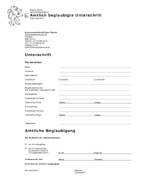 Amtlich beglaubigte Unterschrift